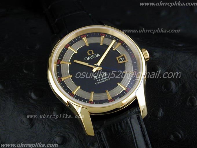 omega hour vision replica yellow Gold Schwarzes