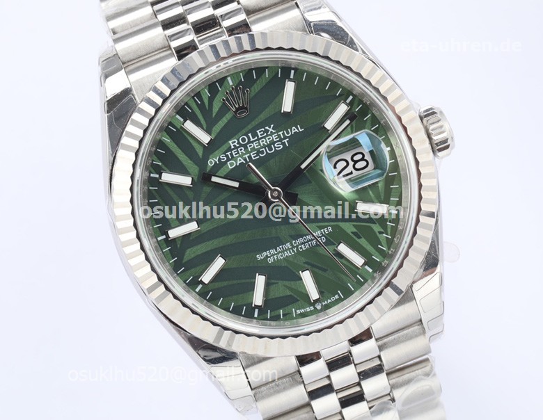Rolex Datejust 36mm 2021 Olivgrünes Palmen-Zifferblatt Jubilee bracelet Rolex Datejust 36mm 2021 Olivgrünes Palmen-Zifferblatt Jubilee bracelet