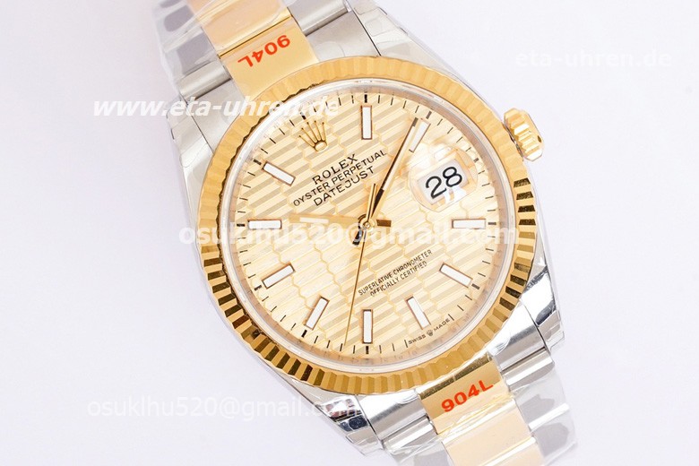 Rolex Datejust 36mm 126233 Oyster Gelbgold Flated Motiv Zifferblatt Rolex Datejust 36mm 126233 Oyster Gelbgold Flated Motiv Zifferblatt