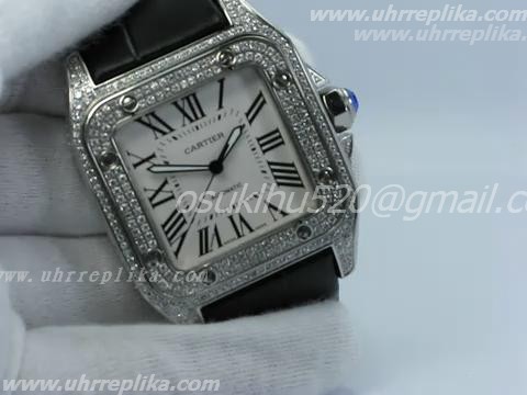 Cartier SANTOS 100 FULL CASE ROSE GOLD DIAMONDS VINTAGE DIAL Cartier SANTOS 100 FULL CASE ROSE GOLD DIAMONDS VINTAGE DIAL