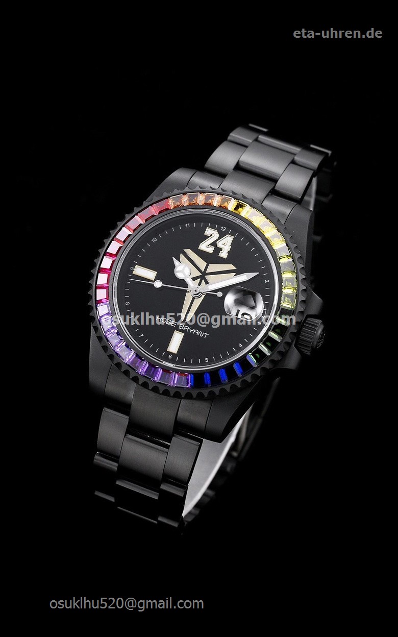 Rolex Blacken Kobe Bryant Uhren 904L-DCL Regenbogen Rubin Lünette Rolex Blacken Kobe Bryant Uhren 904L-DCL Regenbogen Rubin Lünette