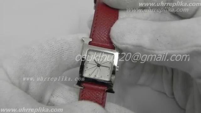 HERMES H Omoto white dial brown leather strap HERMES H Omoto white dial brown leather strap