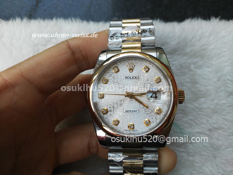 Rolex datejust 36mm Stahl und Gold silbernes Zifferblatt Rolex datejust 36mm Stahl und Gold silbernes Zifferblatt