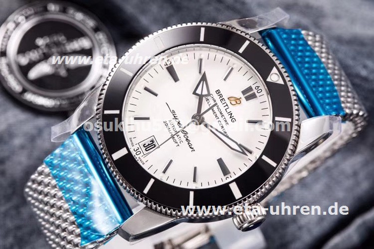 Breitling Superocean Heritage II weisses Gesicht aus Stahlband Breitling Superocean Heritage II weisses Gesicht aus Stahlband