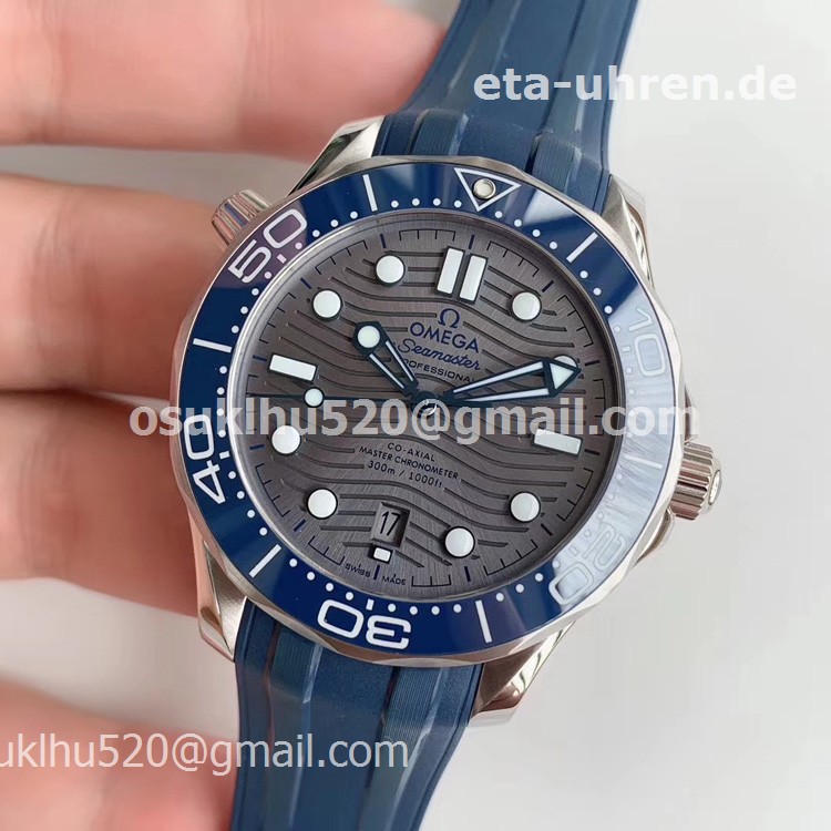Omega Seamaster Diver 300M Grey Wave Dial Blue Armband Omega Seamaster Diver 300M Grey Wave Dial Blue Armband