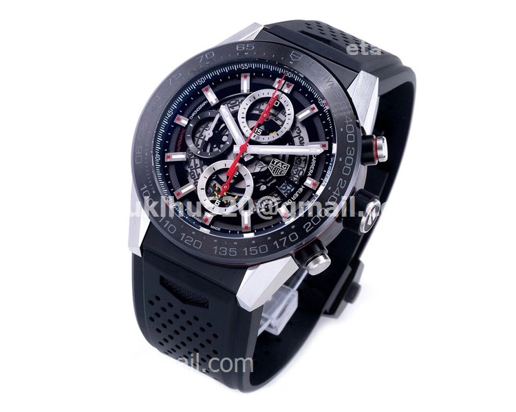 Tag Heuer Carrera 1 Automatik Chronograph Herrenuhr rotes Tag Heuer Carrera 1 Automatik Chronograph Herrenuhr rotes