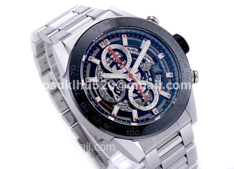 Tag Heuer Carrera 1 Automatik Chronograph Rote Stahlarmband Tag Heuer Carrera 1 Automatik Chronograph Rote Stahlarmband