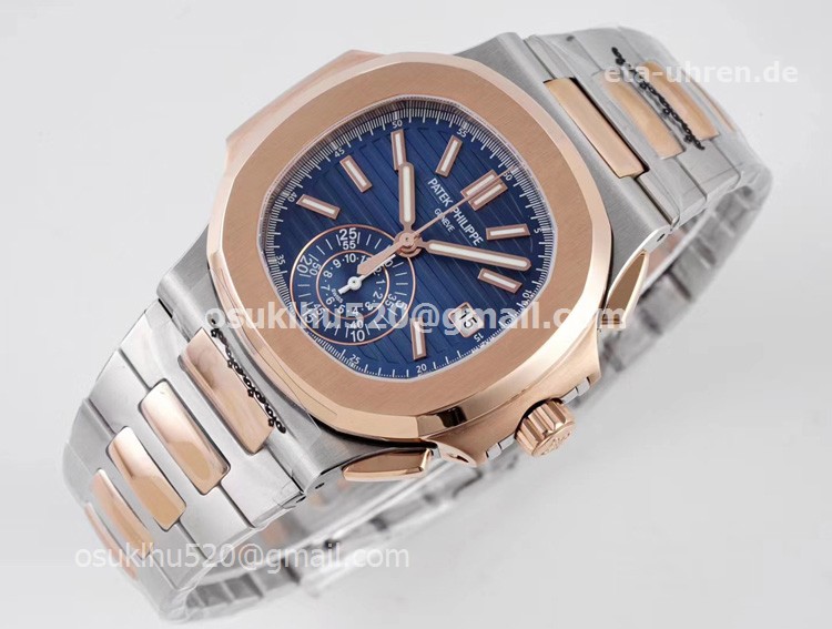PP Nautilus Chronograph Rosegold und Stahl 5980/1AR blaues Gesicht PP Nautilus Chronograph Rosegold und Stahl 5980/1AR blaues Gesicht