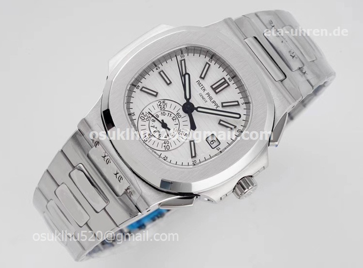 Patek Nautilus Chrono 5980/1A Stahlgehäuse weißes Zifferblatt Patek Nautilus Chrono 5980/1A Stahlgehäuse weißes Zifferblatt