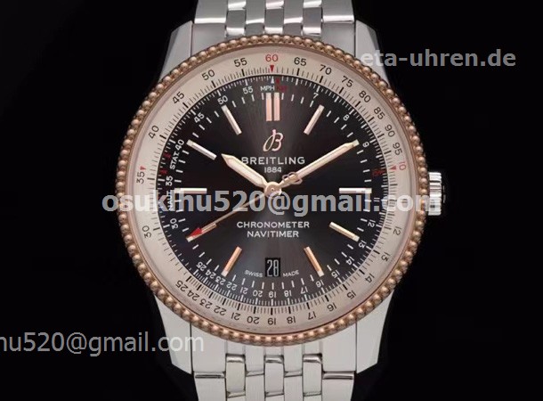 Breitling Navitimer 01 41mm Stahl und gold graues Zifferblatt Breitling Navitimer 01 41mm Stahl und gold graues Zifferblatt