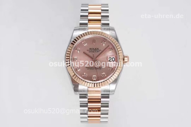 Rolex Datejust 31 Rose Diamanten Zifferblatt Präsident Armband Uhren Rolex Datejust 31 Rose Diamanten Zifferblatt Präsident Armband Uhren