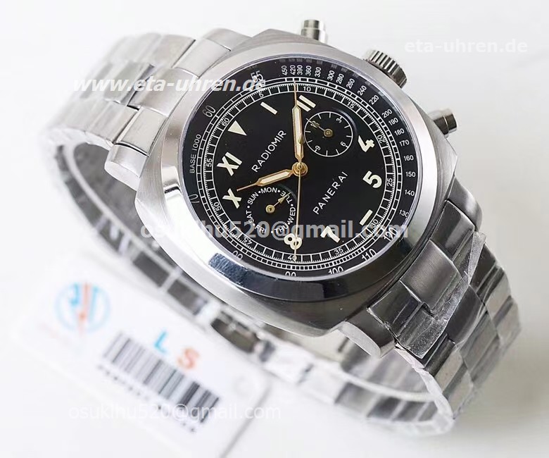 Panerai Radiomir Vintage Modell Schwarzes Zifferblatt Edelstahlarmband Panerai Radiomir Vintage Modell Schwarzes Zifferblatt Edelstahlarmband