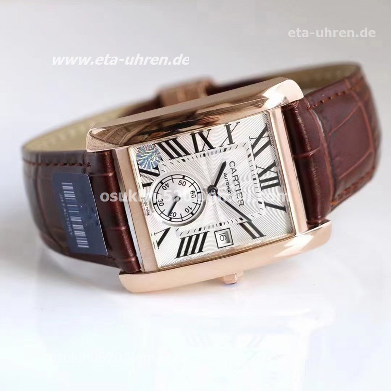 Cartier Tank MC Men's Watch W5330001 roségoldenes Lederband Cartier Tank MC Men's Watch W5330001 roségoldenes Lederband