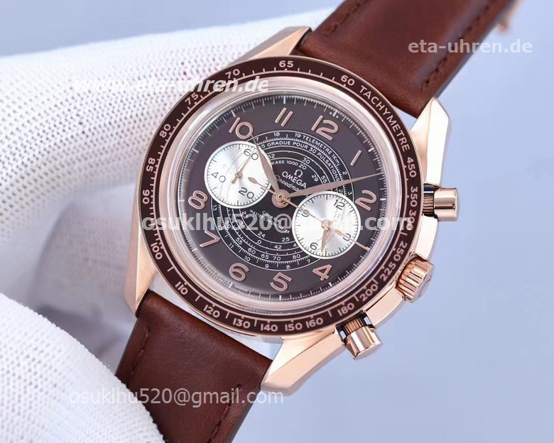 Omega Speedmaster Chronoscope Vintage Rosegold braunes Band Omega Speedmaster Chronoscope Vintage Rosegold braunes Band