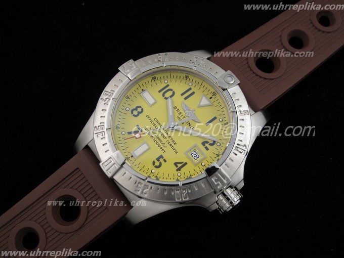 Avenger Seawolf Gelbes Zifferblatt on Brown OR Armband Avenger Seawolf Gelbes Zifferblatt on Brown OR Armband