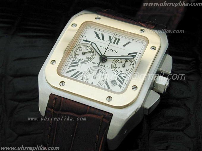 Cartier replica uhren Santos Chrono two tone Gold Cartier replica uhren Santos Chrono two tone Gold