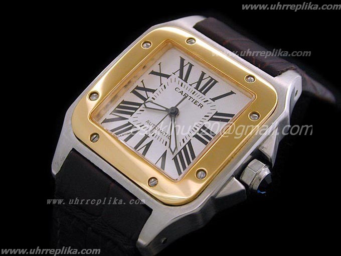 replica cartier mens watches Santos-100 two tone Eta 2824-2 replica cartier mens watches Santos-100 two tone Eta 2824-2