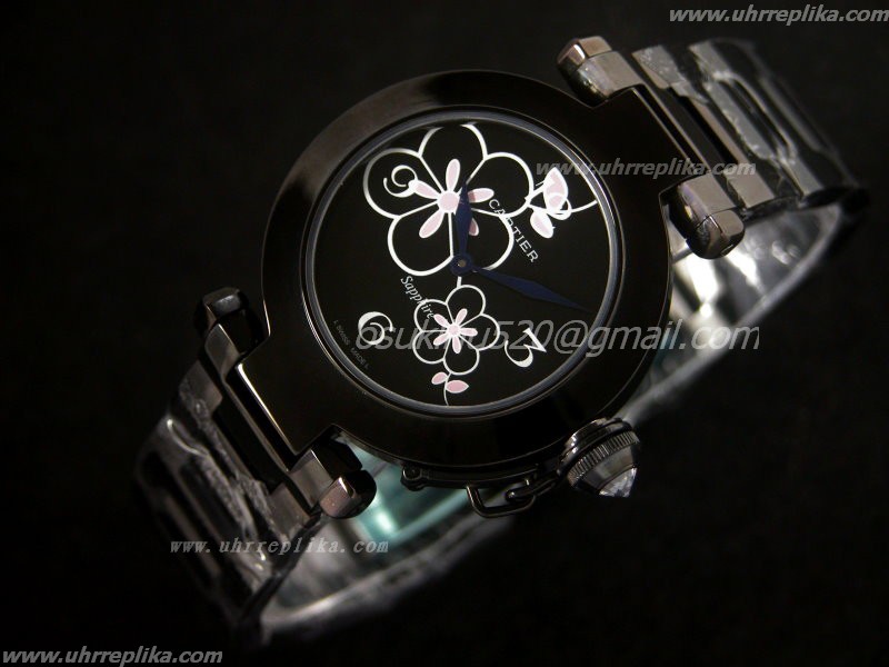 cartier pasha replica PVD Lady Asia Quartz Flower Black cartier pasha replica PVD Lady Asia Quartz Flower Black
