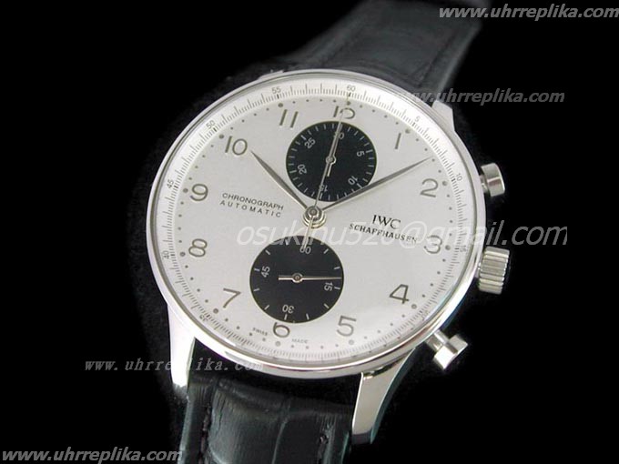 iwc portugieser automatic chronograph silber schwarzes iwc portugieser automatic chronograph silber schwarzes