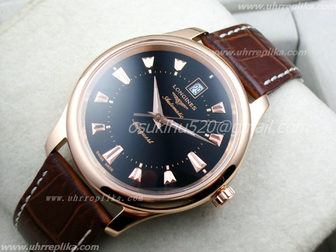 longines flagship gold uhren men automatic schwarzes Rose-gold ETA longines flagship gold uhren men automatic schwarzes Rose-gold ETA