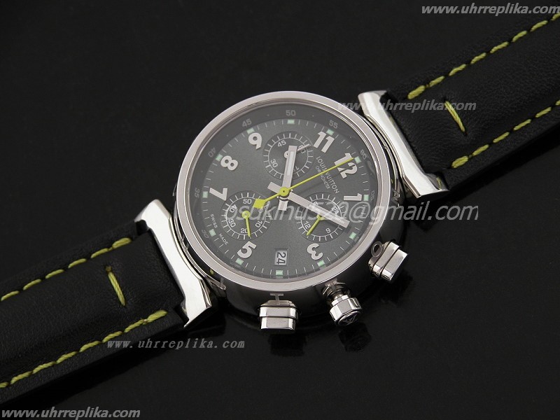LV uhren 2009 Tambour Chronograph Medium 34mm Japanese Quarz Grey LV uhren 2009 Tambour Chronograph Medium 34mm Japanese Quarz Grey