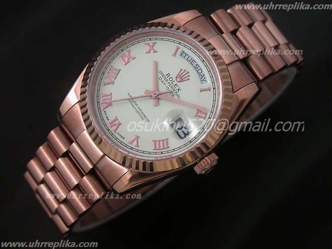rolex day date kopie swiss Rose gold 36mm Weiß rolex day date kopie swiss Rose gold 36mm Weiß