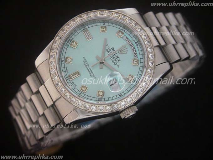 Rolex Day-Date Fälschung Diamanten Steel grün Swiss ETA Rolex Day-Date Fälschung Diamanten Steel grün Swiss ETA