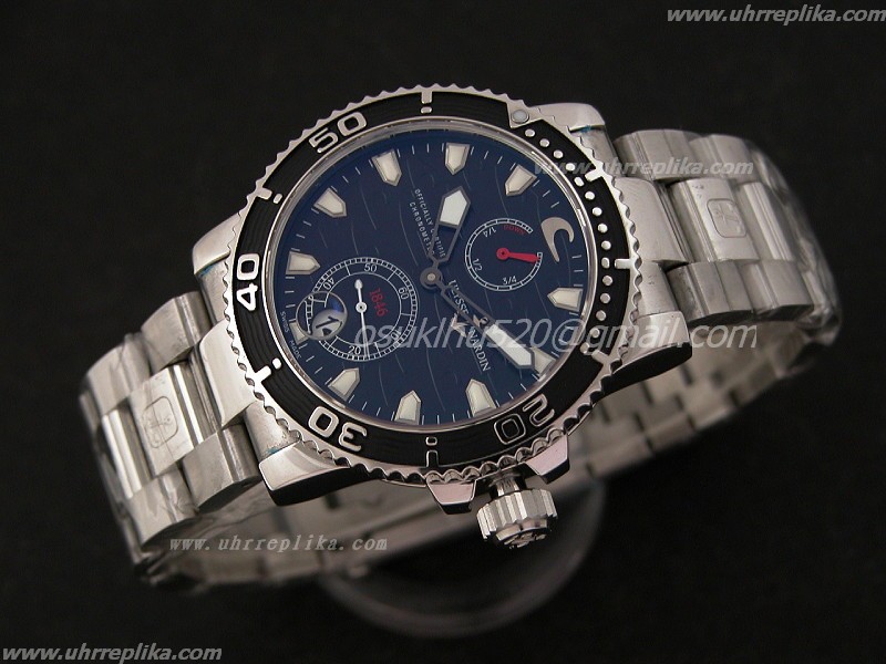 Ulysse Nardin Maxi Marine Chronometer schwarzes Surf Voll Steel Ulysse Nardin Maxi Marine Chronometer schwarzes Surf Voll Steel
