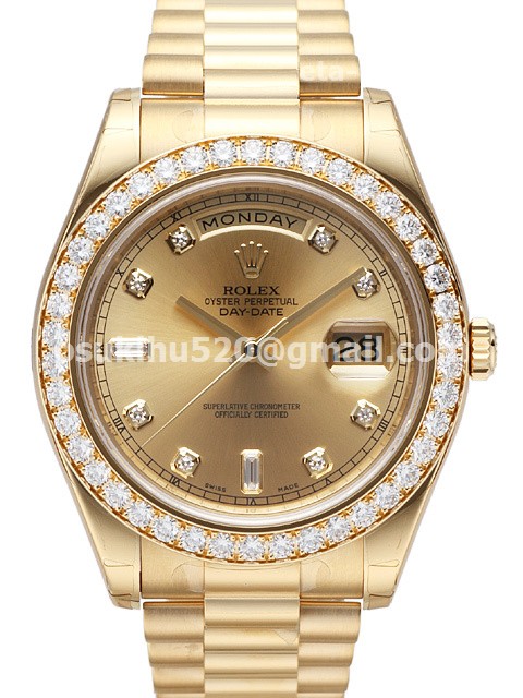 Rolex Day-Date II Gelbgold Diamanten Lünette Champagne Dial 41mm 218348 Rolex Day-Date II Gelbgold Diamanten Lünette Champagne Dial 41mm 218348